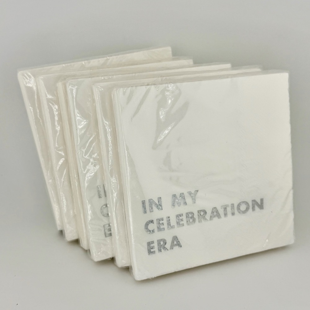 White "In My Celebration Era" Party Napkins - 5 Packs
